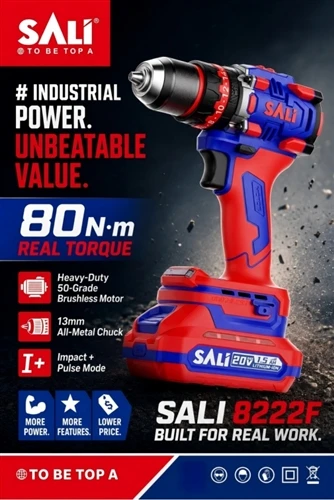 SALI Brushless Storm giới thiệu máy khoan không dây không chổi than 8222F hiệ...